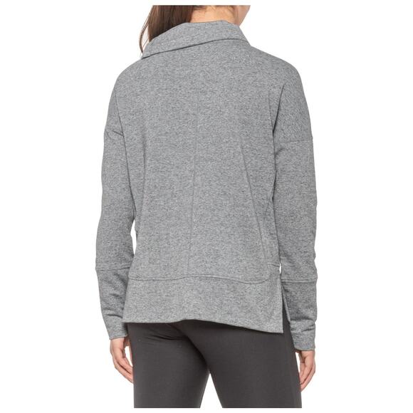 Marmot Baillie Turtleneck Top Womens XL Heather Gray Asymmetrical Snap Neck NEW - Picture 2 of 16